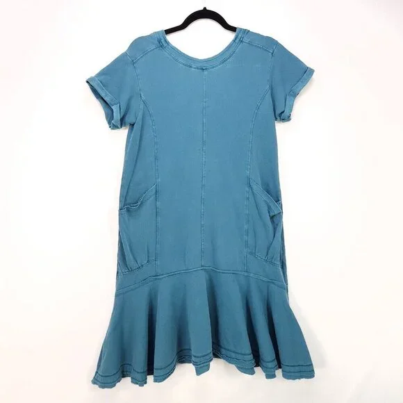 Saturday Sunday Anthropologie Joella Midi Dress Flowy Oversized Pockets Small - Picture 2 of 14